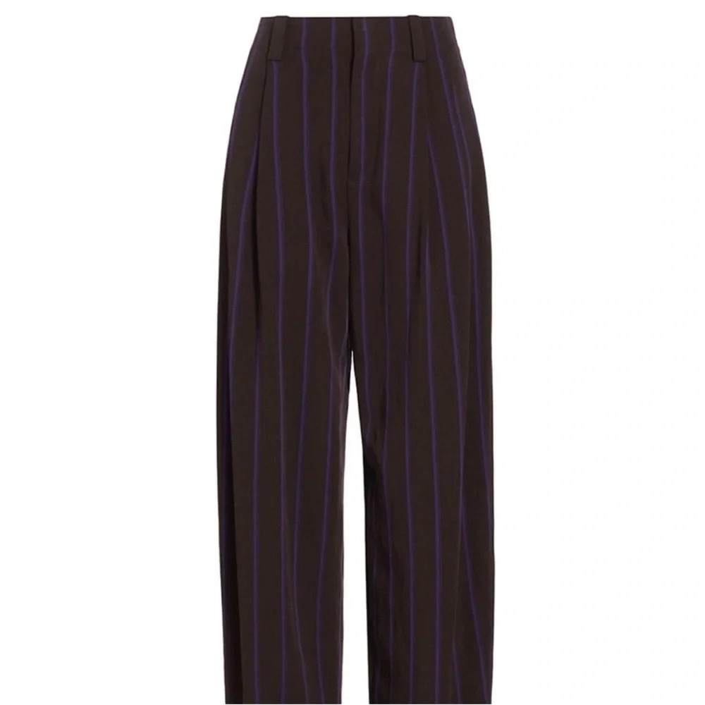 BNWT nwt Vince Striped Pleat Front Wide Leg Cropped Pant - Picture 6 of 7